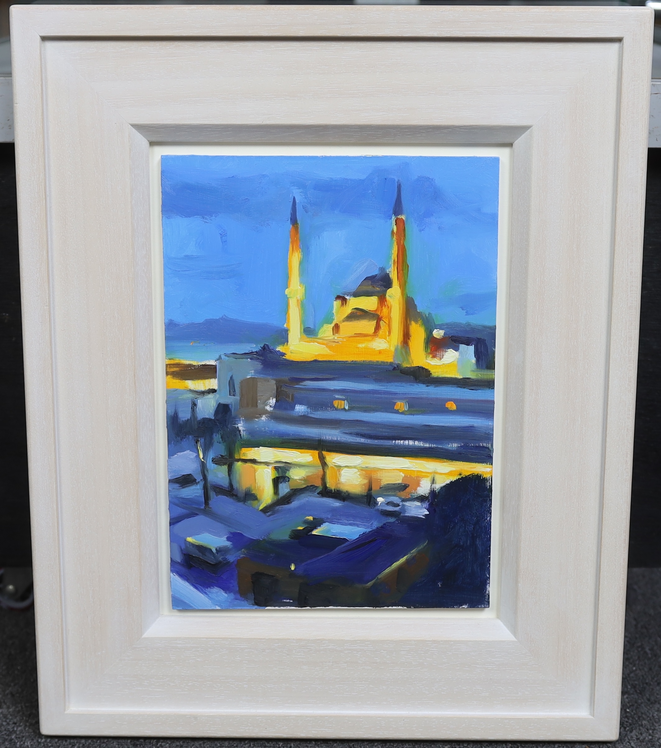Liam Spencer (British, b.1964), 'Fatih Mosque, Istanbul', oil on panel, 28 x 20cm